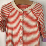 Size 0-3m (50): Hanna Andersson Orange/White Striped 1pc Footy PJs