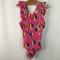 Size 10 (140): Hanna Andersson Pink Snow Cone Print 1pc Swimsuit