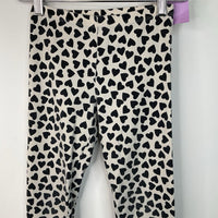 Size 10: Tea White/Black Hearts Leggings