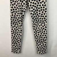 Size 10: Tea White/Black Hearts Leggings