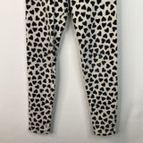 Size 10: Tea White/Black Hearts Leggings
