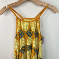 Size 12: Tea Yellow/Blue Patterned Tank Dress