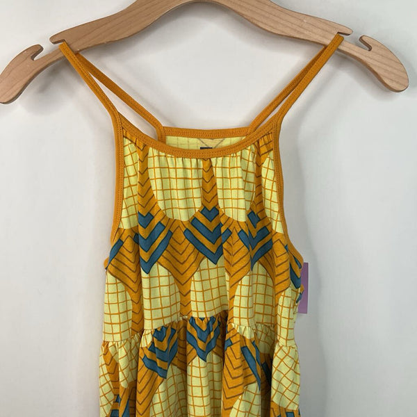 Size 12: Tea Yellow/Blue Patterned Tank Dress