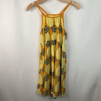 Size 12: Tea Yellow/Blue Patterned Tank Dress