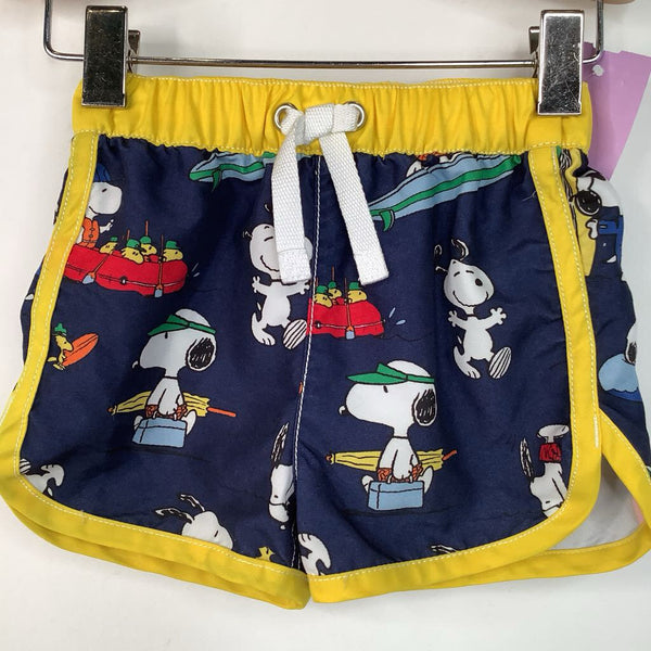 Size 3-6m (60): Hanna Andersson Blue Snoopy Print Swim Shorts