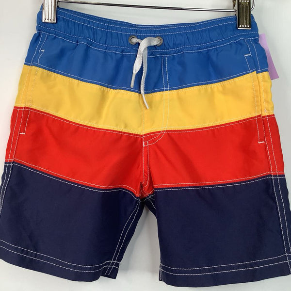 Size 4 (100): Hanna Andersson Colorful Striped Swim Trunks