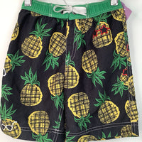 Size 4 (100): Hanna Andersson Black Pineapple Print Swim Trunks