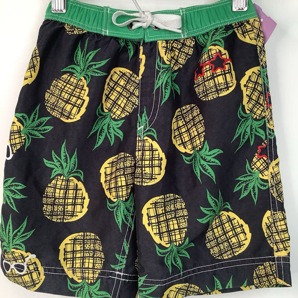 Size 4 (100): Hanna Andersson Black Pineapple Print Swim Trunks