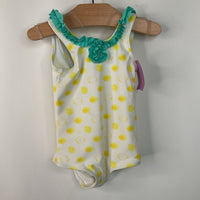 Size 3-6m: Egg Baby White/Yellow/Teal 1pc Swim Suit