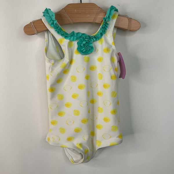 Size 3-6m: Egg Baby White/Yellow/Teal 1pc Swim Suit