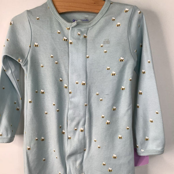 Size 6-9m: Magnetic Me Blue Bee Print 1pc Footy PJs