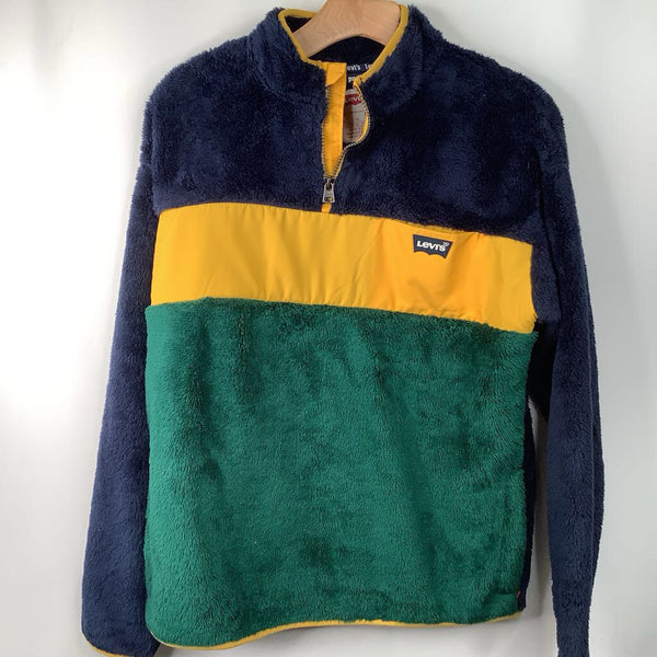 Size 14-16: Levi's Blue/Green Fuzzy Coat -NEW W/Tag