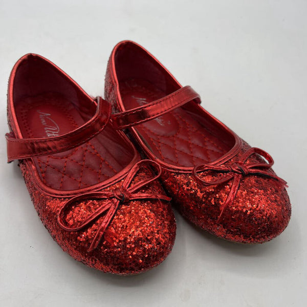 Size 10: Nova Utopia Sparkly Ruby Red Velcro Strap Mary Janes