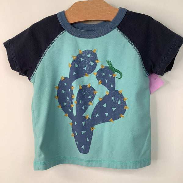 Size 9-12m: Tea Blue /Yellow Cactus T-Shirt
