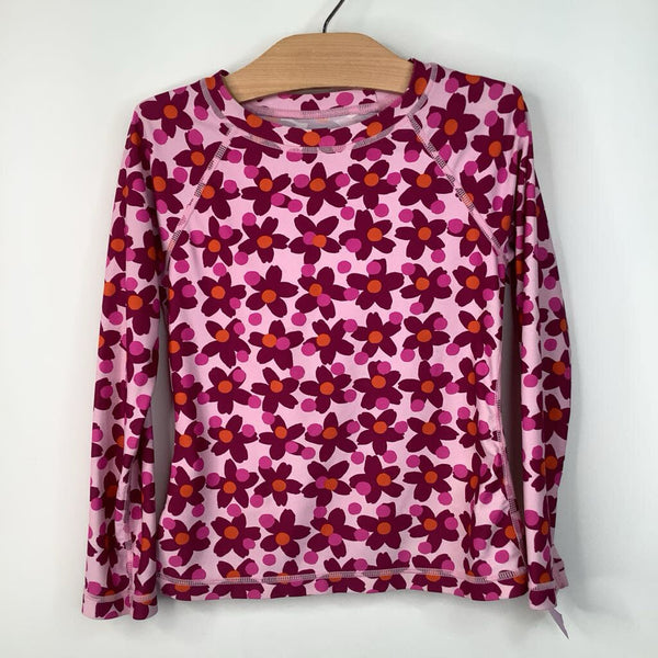 Size 7: Tea Pink Floral Long Sleeve Swim Shirt