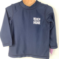 Size 3-6m: Koala Kids Blue "Beach Hunk" Long Sleeve Swim Shirt