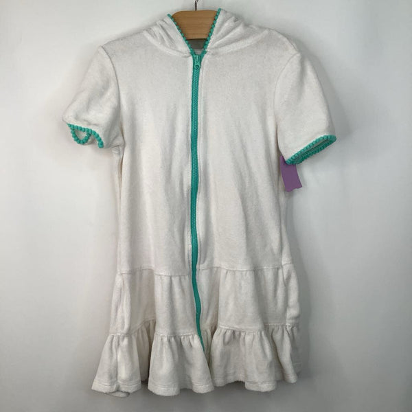Size 6: Cat & Jack White Zip-Up Terry Cloth Short Sleeve Dress