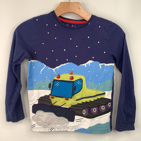 Size 7-8: Mini Boden Blue Snow Plow Long Sleeve Shirt