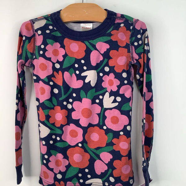 Size 5 (110): Hanna Andersson Blue/Pink Floral 2pc PJs
