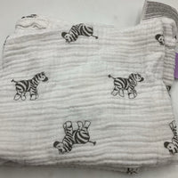 Size NB: AmazingBaby White Zebra Print Cotton Muslin Swaddle