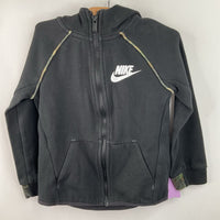 Size 5: Nike Black/Camo Trim Zip-Up Hoodie