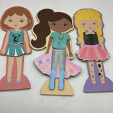 Gallon Bag Of Assorted Wooden Magnetic Dress Up Dolls