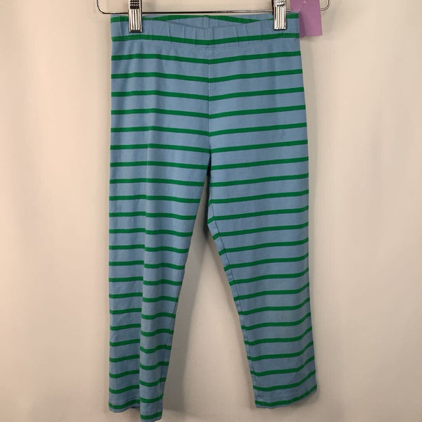 Size 8: Primary Blue/Green Striped Leggings