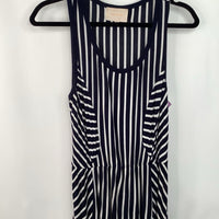 Size S: Skies Are Blue White/Bleu Striped Tank Dress