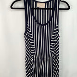 Size S: Skies Are Blue White/Bleu Striped Tank Dress