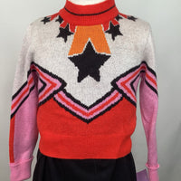Collectors Corner Size 3: Stella McCarteny Red Multi-Color "Cheerleader" Sweater