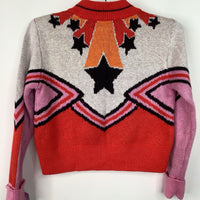 Collectors Corner Size 3: Stella McCarteny Red Multi-Color "Cheerleader" Sweater