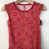 Size 10: Tea Pink/White/Yellow Circles Cap Sleeve Dress