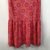 Size 10: Tea Pink/White/Yellow Circles Cap Sleeve Dress