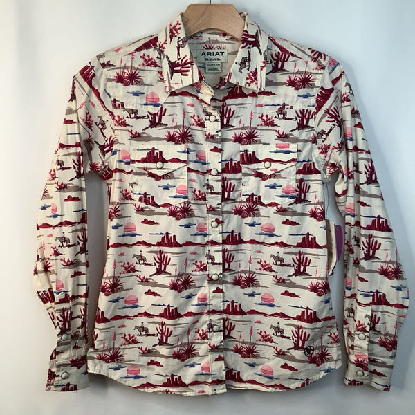 Size 14: Ariat Real Pink Cowboy Button Up NEW W/Tags