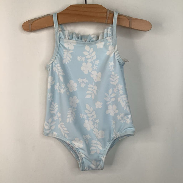 Size 18m: Starting Out Blue/White Floral 1pc Swimsuit
