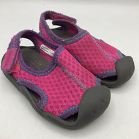 Size 6: Crocs Pink/Purple Velcro Strap Water Shoes