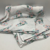 Aden + Anais White/Colorful Hearts Swaddle Blanket