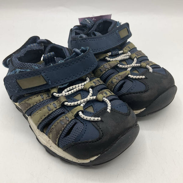 Size 5: Cat & Jack Blue/Green Velcro Strap Sandals
