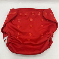 Size O/S: Alva Baby Red Adjustable Snap Diaper Cover