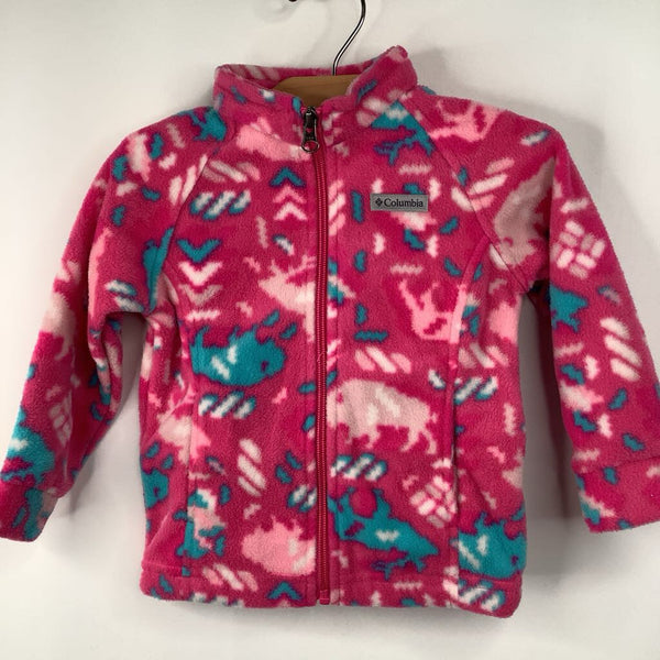 Size 18-24m: Columbia Pink Deer Zip Up Fleece Jacket