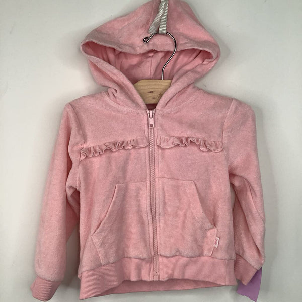 Size 3: Ruffle Butts Pink Terry Cloth Zip Up Hoodie
