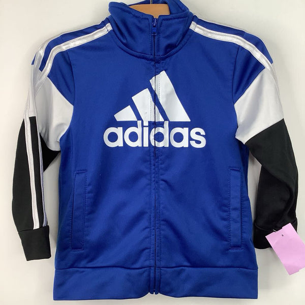 Size 2: Adidas Blue/Black/White Zip Up Jacket