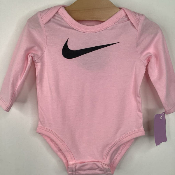 Size 3m: Nike Pink Long Sleeve Onesie