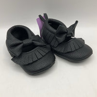 Leather Black Bow Booties