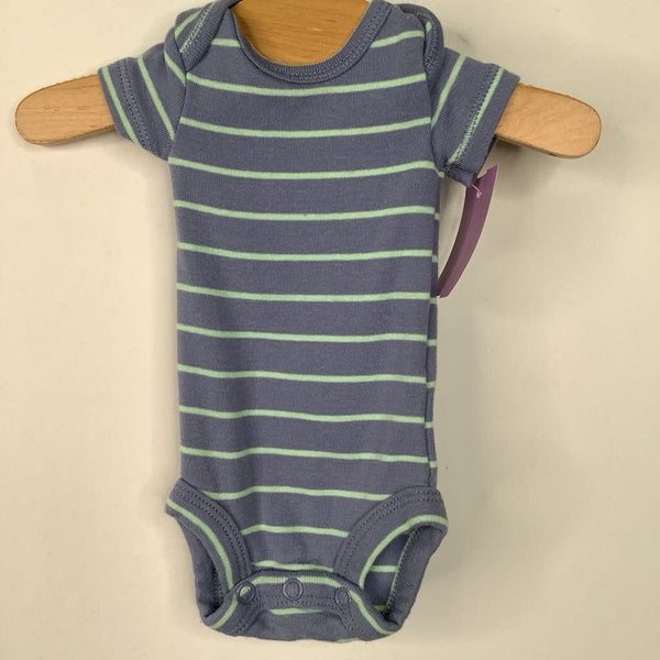 Size Premie: Carter's Blue/Green Striped Onesie