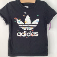 Size 6-7 (120): Adidas Black/White T-Shirt