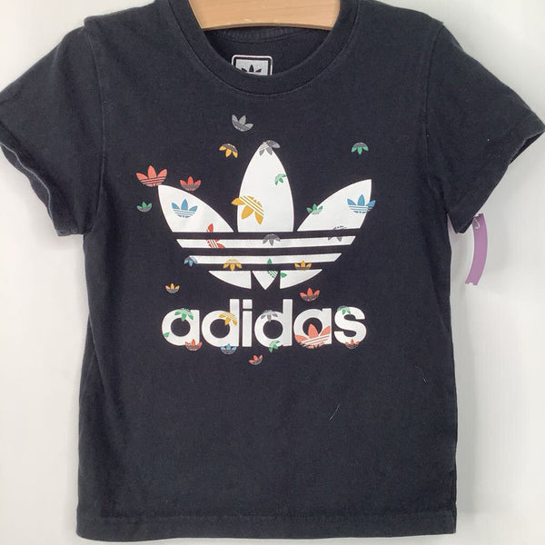 Size 6-7 (120): Adidas Black/White T-Shirt