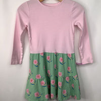 Size 8: Tea Pink/White Striped Long Sleeve Dress