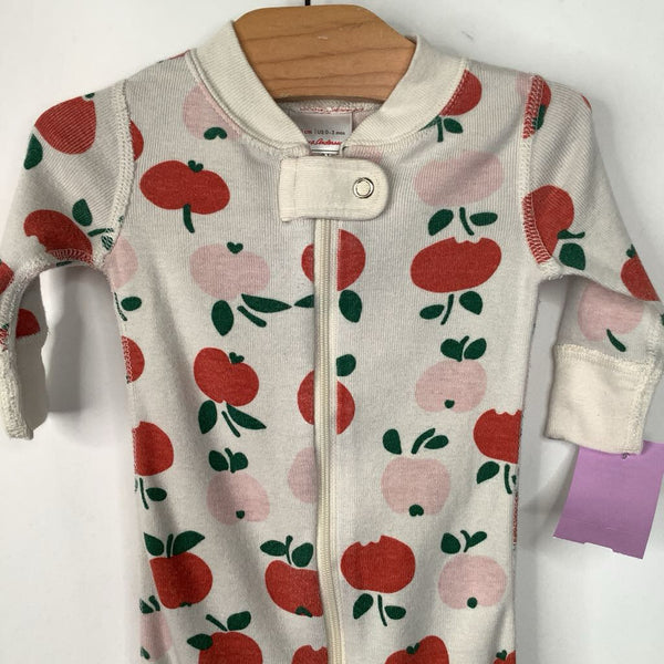 Size 0-3m (50): Hanna Andersson White Apple Print 1pc PJs