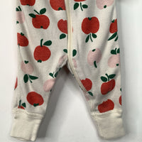 Size 0-3m (50): Hanna Andersson White Apple Print 1pc PJs